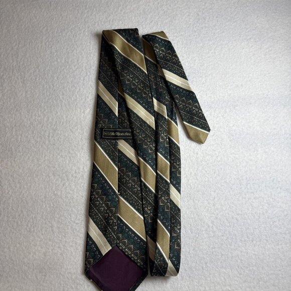 2 Vintage Sears The Men's Store Neck Tie Brown Blue Gold Tan - Picture 6 of 11